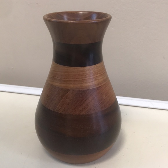 Vintage Signed/Penny Dated Lloyd Cheney Turned Exotic Hardwood Vase - Picture 2 of 12